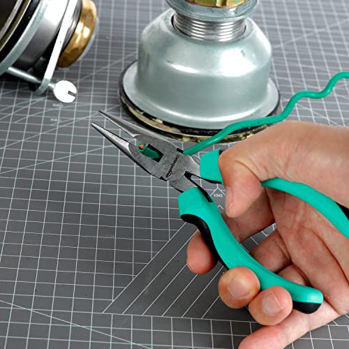 Amazon Basics 104-Piece Home Repair Household Tool Set with Easy Carrying Round Pouch, Portable Hand Tool Kit, Turquoise, ...