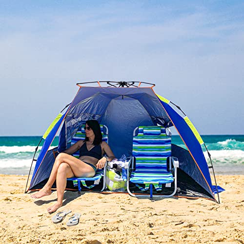 Bliss Hammocks Pop-Up Beach Tent w/Carrying Bag, Collapsible Design, Sun Protection and Weather Resistant