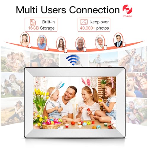 Frameo 10.1inch Digital Picture Frame WiFi Smart Digital Photo Frame 1280 * 800 IPS HD Touch Screen,16GB Memory Auto-Rotat...