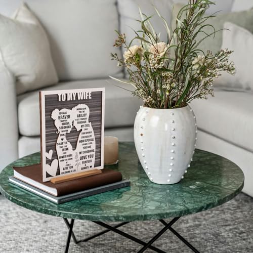 Mothers Day To My Wife Plaque | Valentines Romantic Gifts for Wife from Husband, Rustic Love Sign for Wife's Birthday, Wed...