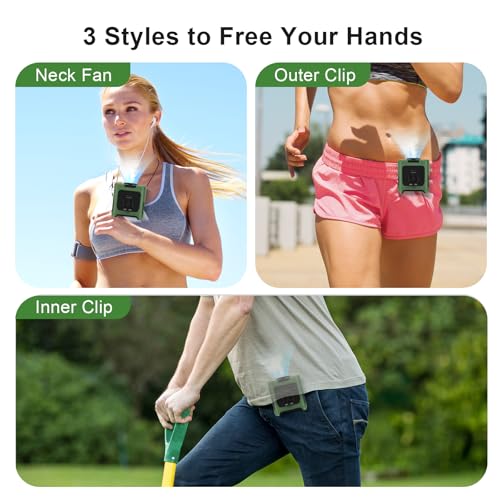 FANSYJKJ Portable Fan Wearable Personal Fan with 5 Speed Max 55 Working Hours Low Noise Portable Neck Fans Cooling Waist F...
