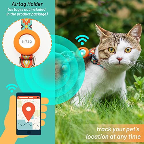 Cat Harness and Leash Escape Proof for Walking Travel Outdoor - Soft Nylon Adjustable Cute Cat Harness Leash Set with Airt...