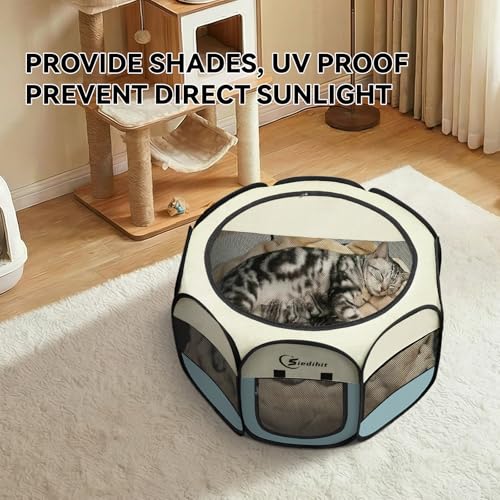 Siedihit Dog Cat Playpen, Puppy Pet Playpen Indoor for Small Dog Crate Tent Cage Outdoor, Portable Pop Up Dogs Enclosure K...