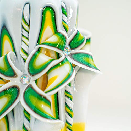 Carved Candle Artisan, Handcrafted Decorative Dipped, Home Decor, Fancy Unique Birthday Gift, New Year, Large, Thanksgivin...