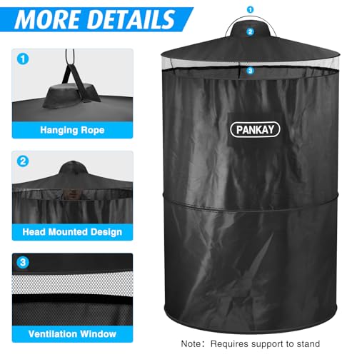 PANKAY Pop Up Privacy Tent, Portable Outdoor Camping Bathroom Toilet Tent, Collapsible Shelter for Camping & Emergency – L...