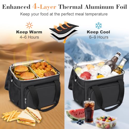 Coobiiya Insulated Lunch Bag Cooler Bag,Lunch Box for Men Leakproof,Portable Cooler Freezable Soft Lunchbox for Adult Camp...