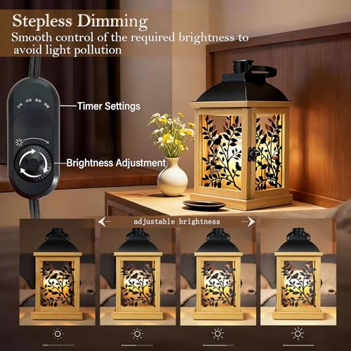 Candle Warmer Lamp, with Timer and 2 Bulbs Dimmer Farmhouse Lantern for Top-Down Adjustable Candle Warmer, Electric Lamp f...