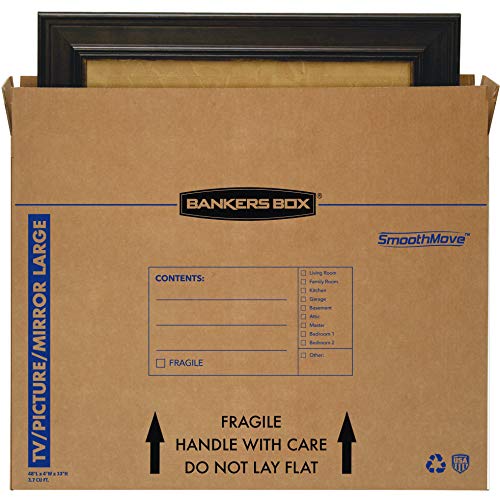 Bankers Box Large, Up to 55" TV/Picture/Mirror, Moving Box 4 Pack, 48-In x 4-In x 33-In (7711301)