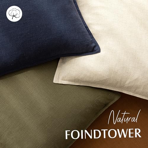 Foindtower Pack of 2, Decorative Linen Soild Throw Pillow Covers Soft Accent Cushion Case Boho Farmhouse Neutral Pillowcas...