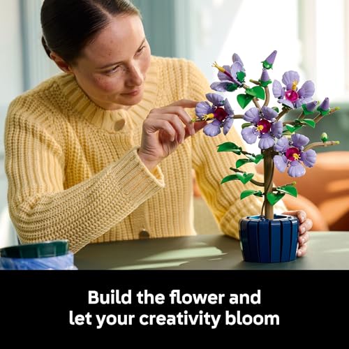 LEGO Botanicals Hibiscus Flower Building Set - Artificial Plant & Flower Building Blocks for Women & Men, Ages 18+ - Home,...