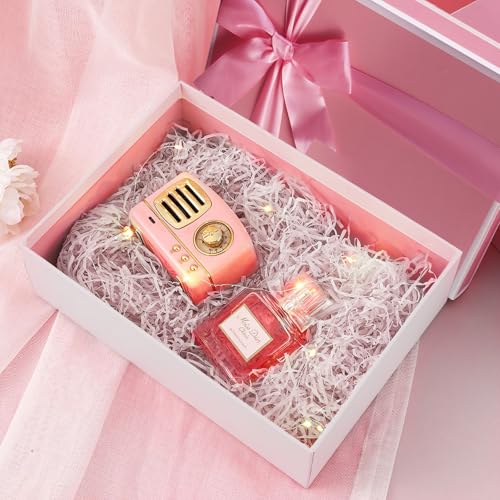 Airuisike Gift Boxes With Lids For Presents, Set Of 3 Pink Gift Wrap Boxes With Ribbon, Assorted Boxes For Presents, Sturd...