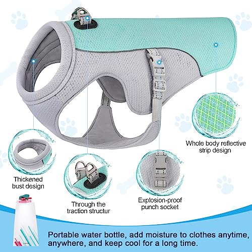 Dog Cooling Vest Dog Harness Cooler Jacket with Portable Water Bottle, for Walking Dog, Outdoor Camping and Hunting Traini...