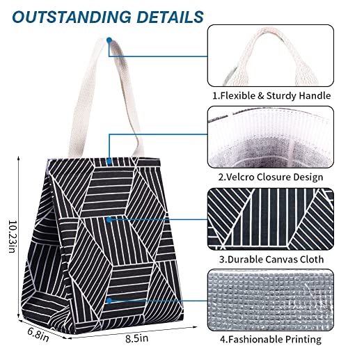iknoe Insulated Lunch Bag for Women & Adults, 9L Foldable Wide-Open Cooler Bag with Pockets, Leakproof & Portable, for Pic...