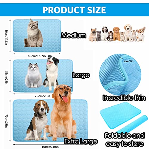 Mannice Dog Cooling Mat, Pet Cooling Mat for Dogs Cooling Blanket for Dogs Dog Cooling Pad for Kennels, Crates, Cars, Indo...