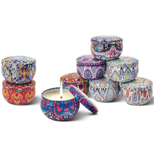 Scented Candle Gift Set,9-Pack Aromatherapy Soy Candles,No Toxic Mini Tealights with Floral Scents for Stress Relief & Rel...