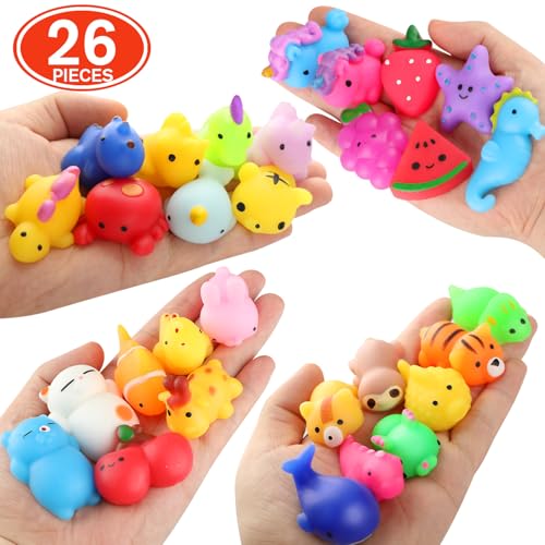 nobasco Squishies, 26 Pack Mochi Squishy Toys - Kawaii Cat Squishys Slow Rising Animals - Party Favors, Goodie Bag, Birthd...