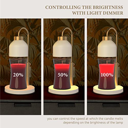 AIKUT Candle Warmer Lamp, with 2 Bulbs,Timer & Dimmer,Compatible with Large Yankee Candle Jars,3 Wick Candles,Height Adjus...