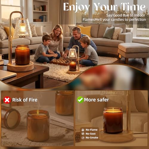 Glimra 2 Pack Candle Warmer Lamp with Timer,Dimmable Adjustable Height Candle Heater Birthday Gifts for Women Mom Sister F...