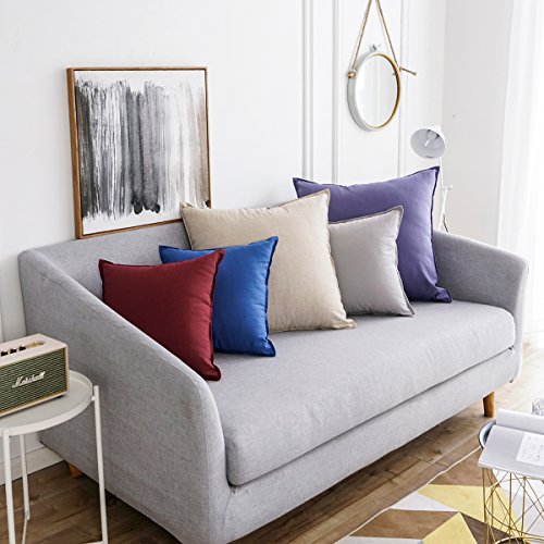 Jeanerlor Set of 2 Decorative Cotton Linen Couch 26"x26" Throw Pillow Case for Sofa Durable Classy, Comfortable Cushion Co...