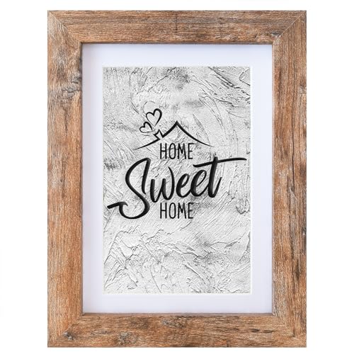Califortree 5x7 Picture Frame - Can Display Photo 4x6 with Mat, Wood Frame with Shatterproof Plexiglass, Wall & Tabletop D...