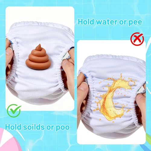 Durio Reusable Swim Diapers for Baby Toddler Newborn Washable Water Diapers for Swimming Beach Essentials