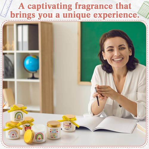 Lyrow 12 Pcs Teacher Appreciation Candles Gifts Set Best Teachers Gifts for Women and Men Include Ruler-Style Ribbon 3.5 o...