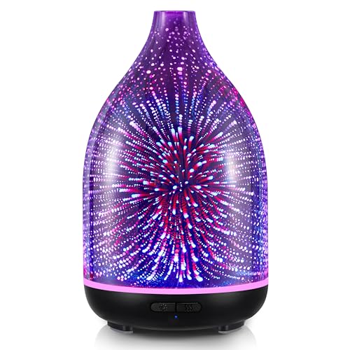 InnoGear Essential Oil Diffuser, 150ml Handmade 3D Glass Aromatherapy Defuser Air Difusor Ultrasonic Cool Mist Humidifier ...