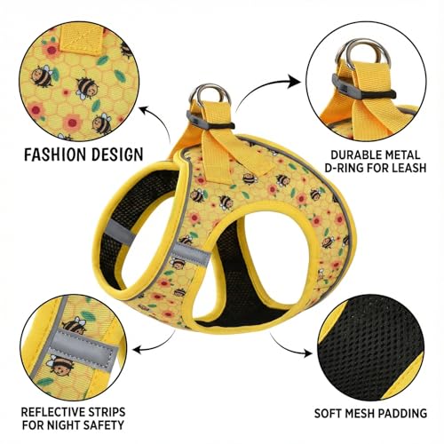 Mihqy Step in Dog Harness and Leash Set, Reflective Adjustable No Pull Dog Harness for Small Medium Dogs Puppy and Cats, S...