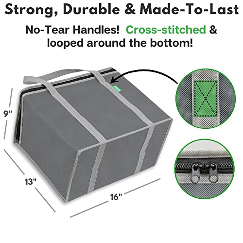 Creative Green Life XL Insulated Reusable Grocery Bags (2-Pack) - Premium Quality Cooler Bags with Hard Bottom Insert, Sta...