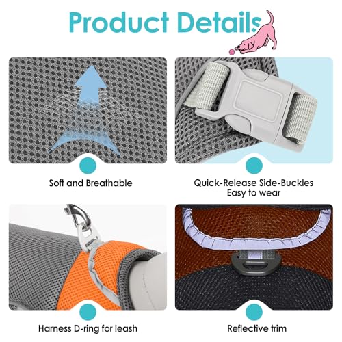 AOFITEE Dog Cooling Vest, Lightweight Cooling Jacket for Dogs, Breathable Dog Cooler Shirt with Harness D-Ring, Pet Sun Sh...