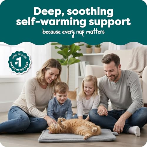 FurHaven ThermaNAP Self Warming Cat Mat, Dog Bed for Crates with Self-Warming Technology for Cozy Rest, Fully Machine Wash...