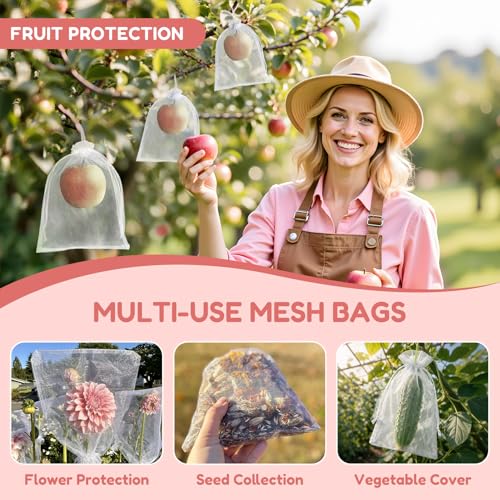 Crweety 50PCS White Organza Bags 8x12 Large, Bulk Mesh Bags Drawstring Gift Bag for Wedding Mother's Day Favors Treats Goo...