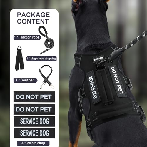 Escape Proof Dog Harness for Large Medium Sized Dogs Six Point Adjustable, Service Dog Vest Harness and Leash Set, No Pull...