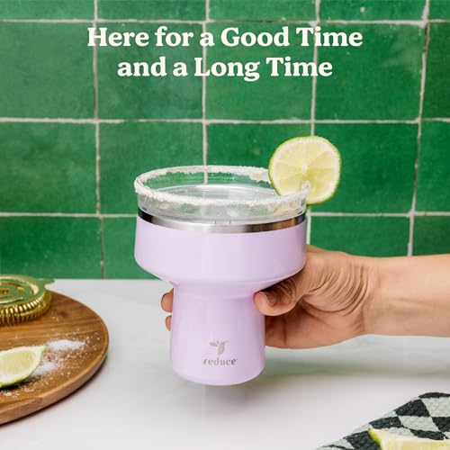 REDUCE Saltini 16 oz Cocktail Tumbler - Insulated Margarita Tumbler with Lid - Keeps Drinks Cold for 10 Hours - 360 Sippab...
