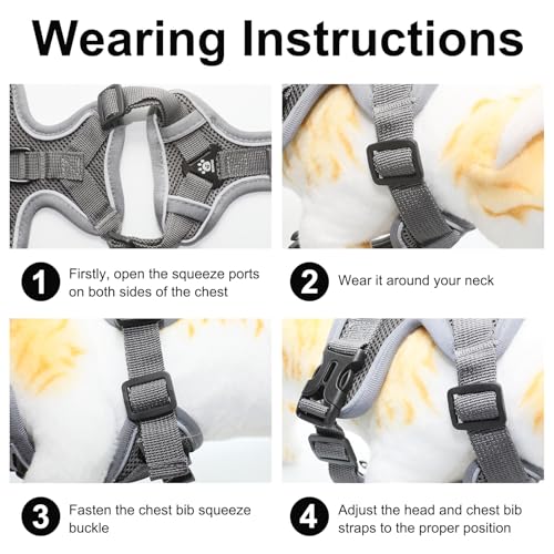 Adjustable Cat Harness and Leash Set, Lightweight Reflective Escape Proof Pechera para Gatos with Breathable Mesh, Cat Wal...