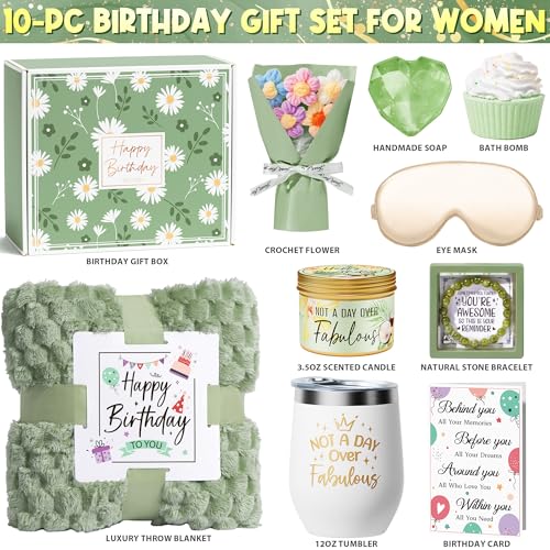 Birthday Gifts for Women Friendship, Unique Happy Birthday Gifts Basket for Mom Her Best Friend Sister Wife Girlfriend Cow...