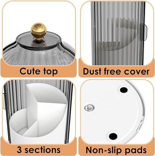 Zufudo Dustproof Toothbrush Holders with Cover, Rotating Electric Toothbrush and Toothpaste Holder for Bathroom Counterto...