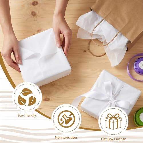 Bobobag 100 Sheets White Tissue Paper 20"X14" Tissue Paper for Gift Bags, Gift Wrapping Tissue, Christmas Tissue Paper Ann...
