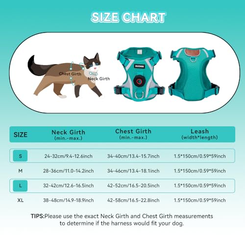 Cat Harness and Leash Set with AirTag Holder: Upgraded Escape Proof Vest with Lead for Small Dog Puppy Large Cat Walking，S...