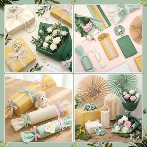 120 Sheets Green Tissue Paper for Gift Bags Sage Green Tissue Paper Bulk for Gifts Wrapping Mother's Day Art Crafts Baby S...