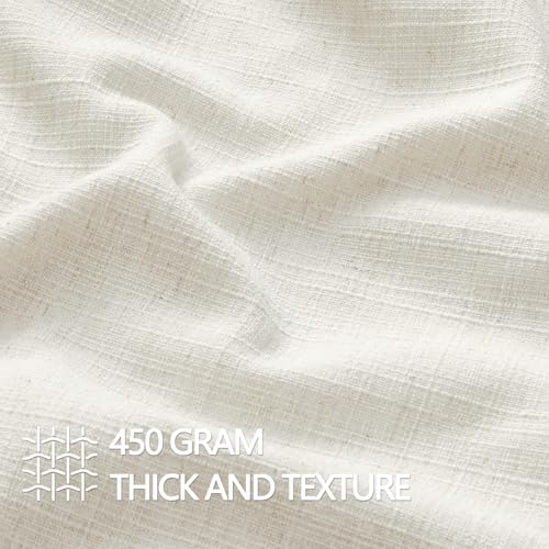 MIULEE Pack of 2 Thick Textured Couch Throw Pillow Covers, Natural Beige Decorative Pillow Covers 18x18, Neutral Linen Cus...