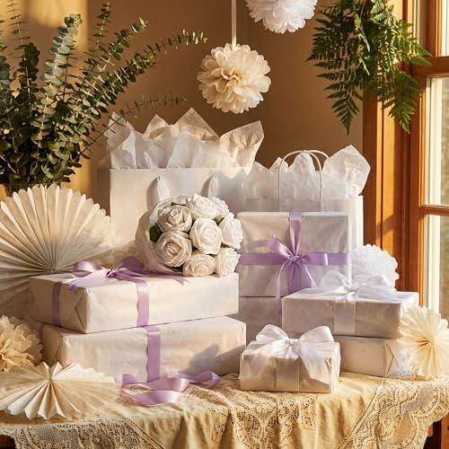 Bobobag 100 Sheets White Tissue Paper 20"X14" Tissue Paper for Gift Bags, Gift Wrapping Tissue, Christmas Tissue Paper Ann...