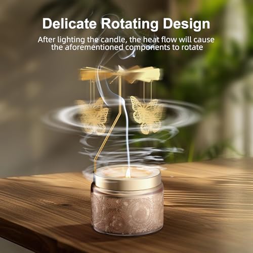 Rotatable Osmanthus Flower Scented Candle, Gifts for Women, Single-Wick with 20 Hours of Burn Time, Ideal for Creating Rel...