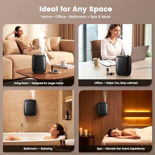 XEITIN Waterless Essential Oil Diffuser - Whole-Home Scent, Cold Air Diffuser Up to 3000sq.ft for Large Home Office Hotel ...