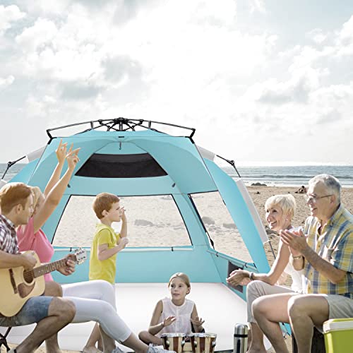 Oileus XX-Large Pop Up Beach Tent Sun Shelter for 5-6 Person Portable Sun Shade Instant Tent for Beach with Carrying Bag, ...