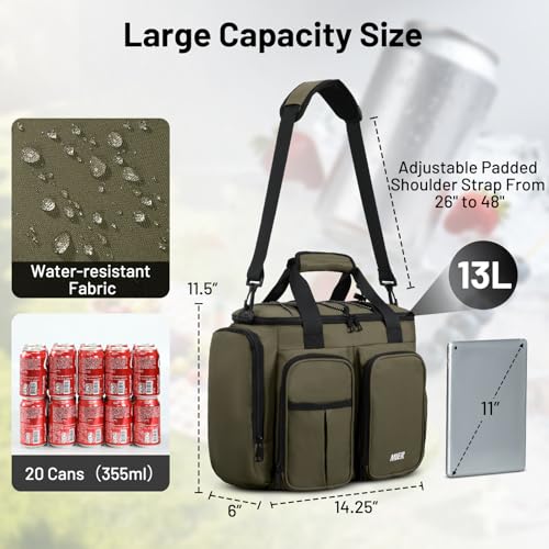 MIER Lunch Box for Men Heavy Duty Insulated Lunch Bag 20 Cans Large Leakproof Soft Cooler Bags with Multiple Pockets for P...