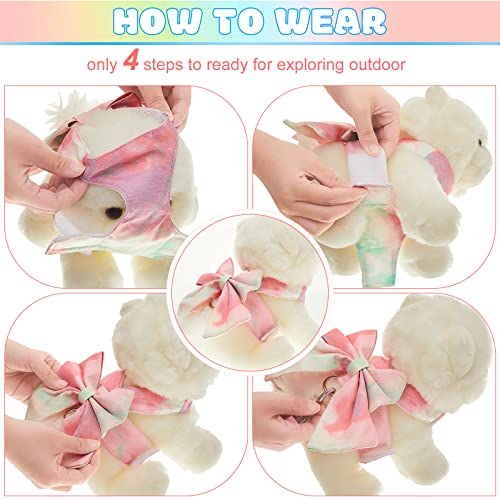 2 Sets Bow Tie Small Dog Harness and Leash Set Cute Dog Puppy Harness Adjustable Soft Mesh Dog Vest for Puppies Cat Pet Wa...