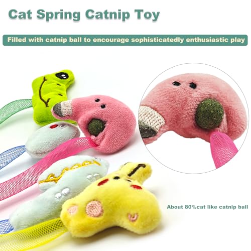 uyiixoxo Interactive Cat Toys Set, Silvervine Chew Sticks and Cat Spring Toy, Indoor Catnip Toys for Exercise and Dental C...