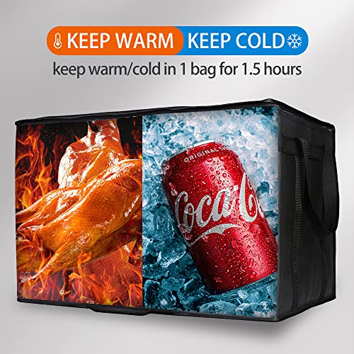Bodaon Insulated Food Delivery Bag, XXXL Pizza Delivery Bags for Hot and Cold Food, Commercial, Large Capacity Reusable Wa...