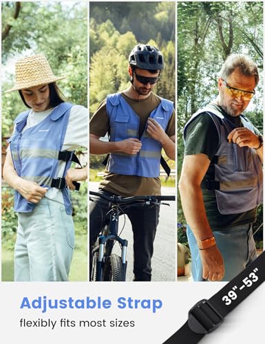 HENNCHEE Cooling Safety Vest for Men & Women, 12PCS Ice Packs, Body Cool Clothing for Hot Weather Outside Workers
